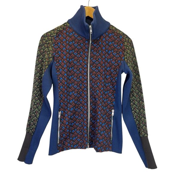 Marni Abstract Printed Zip Up Sweater navy - 46 (US 10),New Products : American Fashion Style Bags On Sale